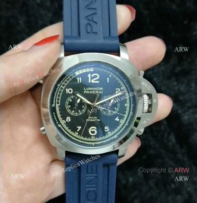 Panerai Luminor PCYC Chrono SS Blue Face Watch - Replica